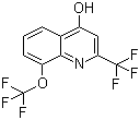 structure of CAS# 306935-26-2, 8-Trifluoromethoxy-2-(trifluoromethyl)quinolin-4-ol;4-Hydroxy-8-(trifluoromethoxy)-2-(trifluoromethyl)quinoline