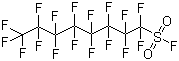 structure of CAS# 307-35-7, Perfluoro-1-octanesulfonyl fluoride;Perfluorooctanesulfonyl fluoride; Heptadecafluorooctanesulfonyl fluoride; FX-8