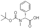 结构式 CAS# 30925-12-3, (R)-alpha-[[叔丁氧羰基]甲基氨基]苯乙酸