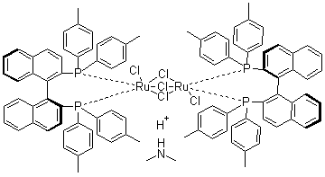 structure of CAS# 309735-86-2, Dimethylammonium dichlorotri(mu-chloro)bis[(S)-(-)-2,2'-bis(di-p-tolylphosphino)-1,1'-binaphthyl]diruthenate(II);[NH2Me2][[RuCl((S)-tolbinap)]2(mu-Cl)3]