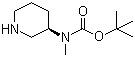 结构式 CAS# 309962-67-2, 甲基(3R)-3-哌啶基氨基甲酸叔丁酯