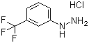 结构式 CAS# 3107-33-3, 3-(三氟甲基)苯肼盐酸盐; 间三氟甲基苯肼盐酸盐