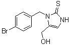 1-[(4-溴苯基)甲基]-1,3-二氢-5-(羟基甲基)-2H-咪唑-2-硫酮分子结构 (CAS 312936-77-9)