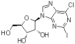结构式 CAS# 313477-85-9, 6-氯-2-碘-9-beta-D-呋喃核糖基-9H-嘌呤