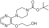 2-[3-(4-叔丁氧羰基-1-哌嗪基)-2-吡嗪氧基]乙醇分子结构 (CAS 313654-84-1)
