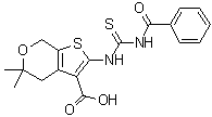 2-[[(Benzoylamino)thioxomethyl]amino]-4,7-dihydro-5,5-dimethyl-5H-thieno[2,3-c]pyran-3-carboxylic acid molecular structure (CAS 314042-01-8)