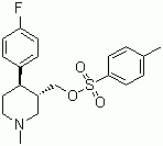 trans-(-)-4-(4-Fluorophenyl)-1-methyl-3-[(4-toluenesulfonyloxy)methyl]piperidine molecular structure (CAS 317323-77-6)