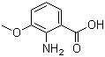 2-氨基-3-甲氧基苯甲酸分子结构 (CAS 3177-80-8)