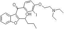 [4-[2-(Diethylamino)ethoxy]-3-iodophenyl][2-(1-hydroxybutyl)-3-benzofuranyl]-methanone molecular structure (CAS 318267-28-6)
