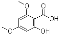 结构式 CAS# 3187-19-7, 2-羟基-4,6-二甲氧基苯甲酸