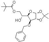 1,2-O-(1-Methylethylidene)-3-O-(phenylmethyl)-alpha-D-glucofuranose 6-(2,2-dimethylpropanoate) molecular structure (CAS 321380-09-0)