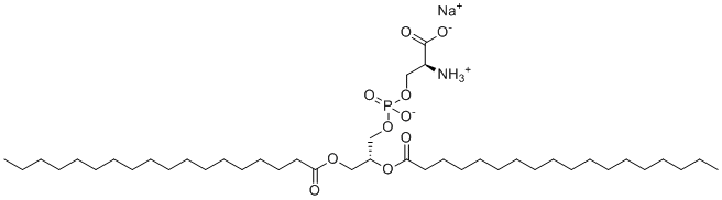 Sodium (2S,8R)-2-azaniumyl-8-(octadecanoyloxy)-5-oxido-5,11-dioxo-4,6,10-trioxa-5lambda~5~-phosphaoctacosan-1-oate molecular structure (CAS 321595-13-5)