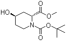 结构式 CAS# 321744-25-6, (2R,4R)-4-羟基哌啶-1,2-二羧酸 1-叔丁酯 2-甲酯