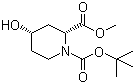1-(tert-Butyl) 2-methyl (2R,4S)-4-hydroxypiperidine-1,2-dicarboxylate molecular structure (CAS 321744-26-7)