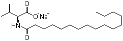 N-十六碳酰基-L-缬氨酸钠分子结构 (CAS 32190-54-8)