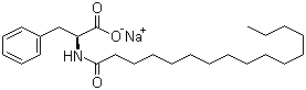 Sodium N-hexadecanoyl-L-phenylalaninate molecular structure (CAS 32190-55-9)