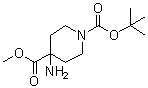 4-氨基-4-(甲氧羰基)哌啶-1-羧酸叔丁酯分子结构 (CAS 321997-89-1)