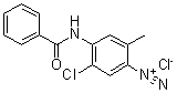structure of CAS# 32348-81-5, Fast Red Violet LB Salt;4-(Benzoylamino)-5-chloro-2-methylbenzenediazonium chloride