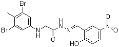 structure of CAS# 325970-71-6, N-(3,5-Dibromo-4-methylphenyl)glycine [(2-hydroxy-5-nitrophenyl)methylene]hydrazide