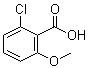 structure of CAS# 3260-89-7, 2-Chloro-6-methoxybenzoic acid;2-Chloro-6-(methyloxy)benzoic acid