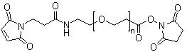 alpha-[2-[[3-(2,5-Dihydro-2,5-dioxo-1H-pyrrol-1-yl)-1-oxopropyl]amino]ethyl]-omega-[3-[(2,5-dioxo-1-pyrrolidinyl)oxy]-3-oxopropoxy]poly(oxy-1,2-ethanediyl) molecular structure (CAS 326003-46-7)