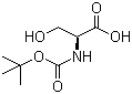 结构式 CAS# 3262-72-4, Boc-L-丝氨酸; N-叔丁氧羰基-L-丝氨酸