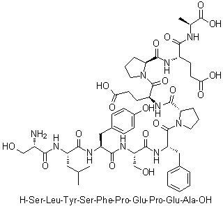 L-Seryl-L-leucyl-L-tyrosyl-L-seryl-L-phenylalanyl-L-prolyl-L-alpha-glutamyl-L-prolyl-L-alpha-glutamyl-L-alanine molecular structure (CAS 329314-97-8)
