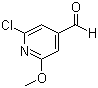 structure of CAS# 329794-31-2, 2-Chloro-6-methoxy-4-pyridinecarboxaldehyde