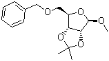 Methyl 2,3-O-isopropylidene-5-O-benzyl-beta-D-ribofuranoside molecular structure (CAS 33019-63-5)
