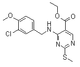 4-[[(3-Chloro-4-methoxyphenyl)methyl]amino]-2-(methylthio)-5-pyrimidinecarboxylic acid ethyl ester molecular structure (CAS 330785-81-4)