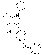 4-Amino-1-cyclopentyl-3-(4-phenoxyphenyl)-1H-pyrazolo[3,4-d]pyrimidine molecular structure (CAS 330786-25-9)