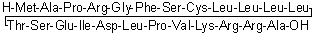 L-Methionyl-L-alanyl-L-prolyl-L-arginylglycyl-L-phenylalanyl-L-seryl-L-cysteinyl-L-leucyl-L-leucyl-L-leucyl-L-leucyl-L-threonyl-L-seryl-L-alpha-glutamyl-L-isoleucyl-L-alpha-aspartyl-L-leucyl-L-prolyl-L-valyl-L-lysyl-L-arginyl-L-arginyl-L-alanine molecular structure (CAS 330936-69-1)