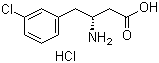 structure of CAS# 331763-55-4, (R)-3-Amino-4-(3-chlorophenyl)butanoic acid hydrochloride;(betaR)-beta-Amino-3-chlorobenzenebutanoic acid hydrochloride