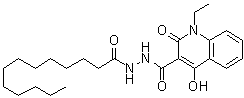 1-Ethyl-1,2-dihydro-4-hydroxy-2-oxo-3-quinolinecarboxylic acid 2-(1-oxotridecyl)hydrazide molecular structure (CAS 331963-29-2)