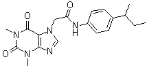 1,2,3,6-Tetrahydro-1,3-dimethyl-N-[4-(1-methylpropyl)phenyl]-2,6-dioxo-7H-purine-7-acetamide molecular structure (CAS 332117-28-9)