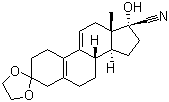 17-Hydroxy-3-oxoestra-5(10),9(11)-diene-17beta-carbonitrile cyclic ethylene acetal molecular structure (CAS 33300-19-5)