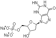 结构式 CAS# 33430-61-4, 2'-脱氧鸟苷-5'-磷酸二钠