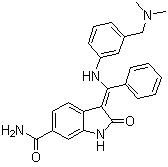 structure of CAS# 334949-59-6, BIX 02188;(3Z)-3-[[[3-[(Dimethylamino)methyl]phenyl]amino]phenylmethylene]-2,3-dihydro-2-oxo-1H-indole-6-carboxamide