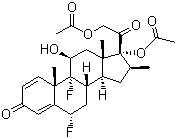 structure of CAS# 33564-31-7, Diflorasone diacetate;6a,9-Difluoro-11b,17,21-trihydroxy-16b-methylpregna-1,4-diene-3,20-dione 17,21-diacetate