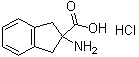 2-Amino-2,3-dihydro-1H-indene-2-carboxylic acid hydrochloride molecular structure (CAS 33584-60-0)