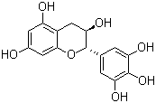 结构式 CAS# 3371-27-5, (-)-棓儿茶酸; 没食子儿茶素; (2S)-3,4-二氢-2-(3,4,5-三羟基苯基)-2H-1-苯并吡喃-3,5,7-三醇