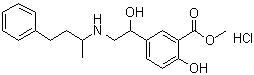 5-[1-Hydroxy-2-[(1-methyl-3-phenylpropyl)amino]ethyl]salicylic acid methyl ester hydrochloride molecular structure (CAS 33778-93-7)