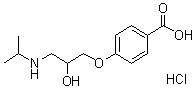 4-[2-羟基-3-[异丙基氨基]丙氧基]苯甲酸盐酸盐分子结构 (CAS 33948-04-8)