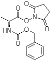 N-苄氧羰基-L-丙氨酸 N-羟基琥珀酰亚胺酯分子结构 (CAS 3401-36-3)
