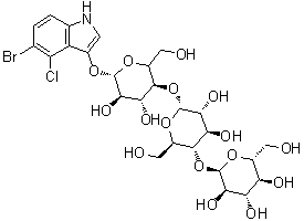 5-Bromo-4-chloro-1H-indol-3-yl O-alpha-D-glucopyranosyl-(1→4)-O-alpha-D-glucopyranosyl-(1→4)-beta-D-glucopyranoside molecular structure (CAS 341972-94-9)