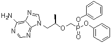 [[(1R)-2-(6-氨基-9H-嘌呤-9-基)-1-甲基乙氧基]甲基]膦酸二苯基酯分子结构 (CAS 342631-41-8)