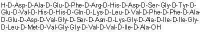 D-alpha-Aspartyl-D-alanyl-D-alpha-glutamyl-D-phenylalanyl-D-arginyl-D-histidyl-D-alpha-aspartyl-D-serylglycyl-D-tyrosyl-D-alpha-glutamyl-D-valyl-D-histidyl-D-histidyl-D-glutaminyl-D-lysyl-D-leucyl-D-valyl-D-phenylalanyl-D-phenylalanyl-D-alanyl-D-alpha-glutamyl-D-alpha-aspartyl-D-valylglycyl-D-seryl-D-asparaginyl-D-lysylglycyl-D-alanyl-D-isoleucyl-D-isoleucylglycyl-D-leucyl-D-methionyl-D-valylglycylglycyl-D-valyl-D-valyl-D-isoleucyl-D-alanine molecular structure (CAS 342896-25-7)
