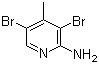 structure of CAS# 3430-29-3, 2-Amino-3,5-dibromo-4-methylpyridine;3,5-Dibromo-4-methyl-2-pyridinamine