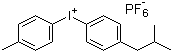 structure of CAS# 344562-80-7, 4-Isobutylphenyl-4'-methylphenyliodonium hexafluorophosphate