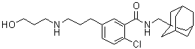 structure of CAS# 345304-65-6, 2-Chloro-5-[3-[(3-hydroxypropyl)amino]propyl]-N-(tricyclo[3.3.1.1(3,7)]dec-1-ylmethyl)benzamide;AZD 9056